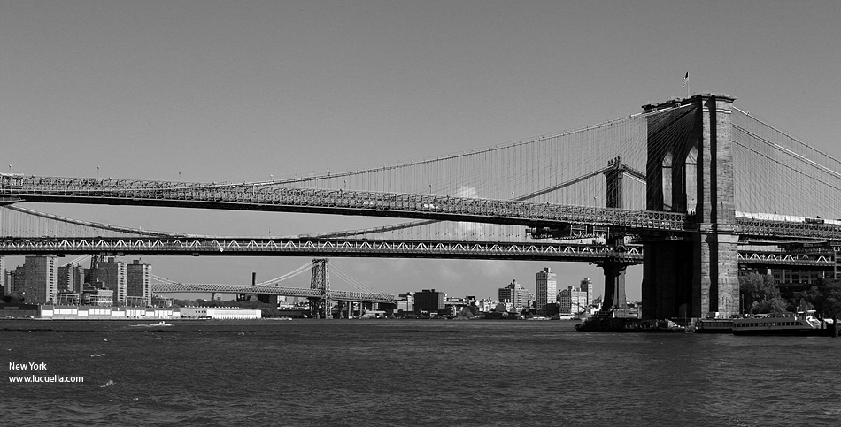 Brooklyn, Manhattan and Williamsburg Bridges - New York