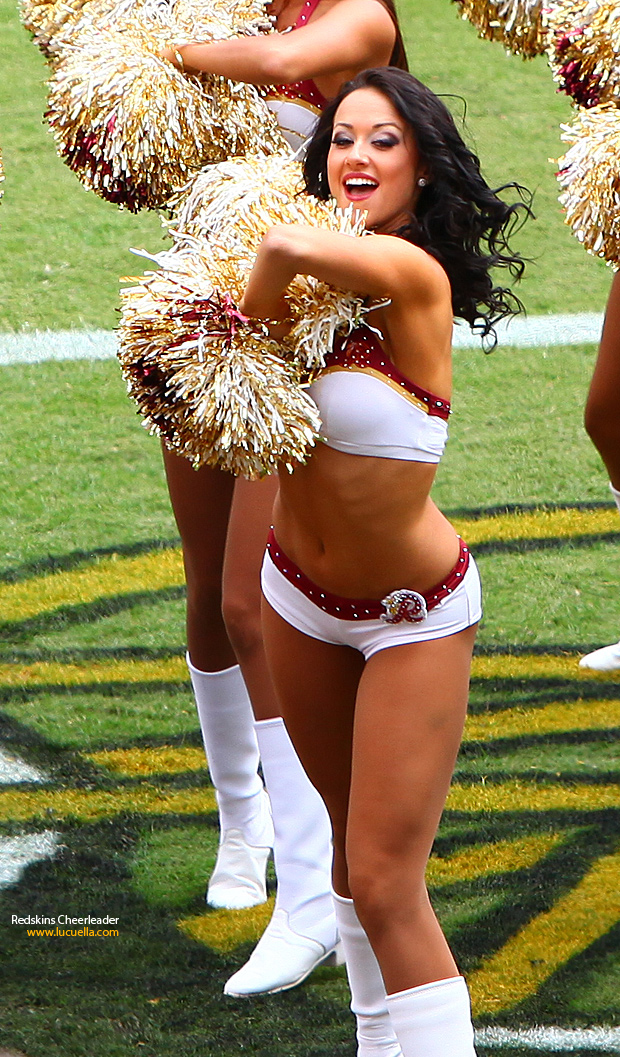 redskins brunette cheerleader