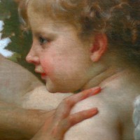 A young girl defending herself against eros - Bouguereau